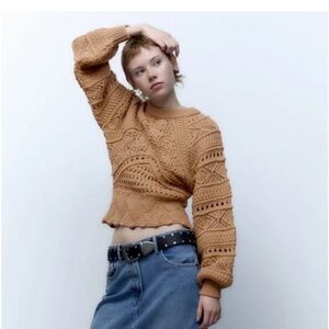 Zara Taupe Knit Sweater